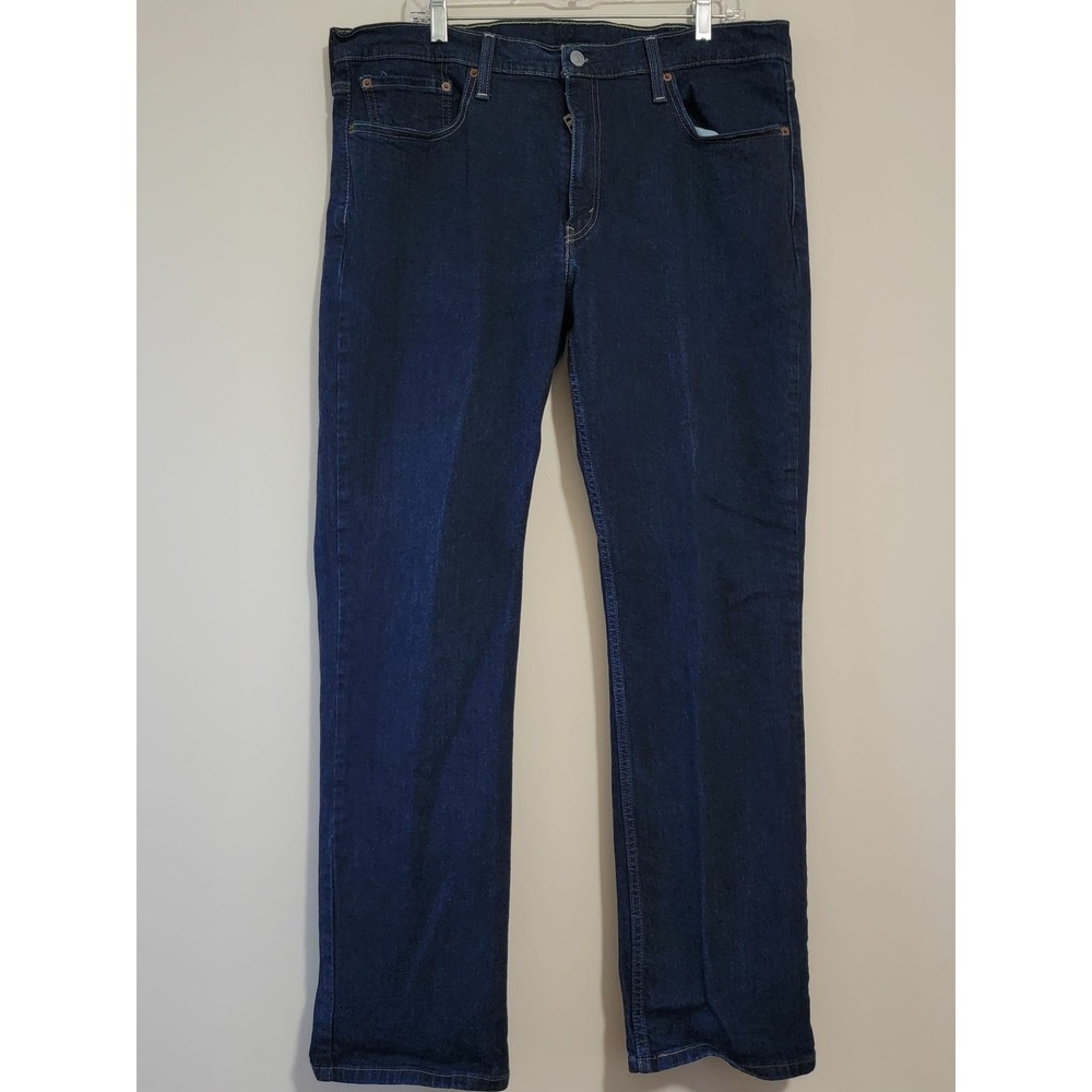 Levi Strauss 514 Straight‎ Fit Dark Wash Denim Jeans Men 38x32